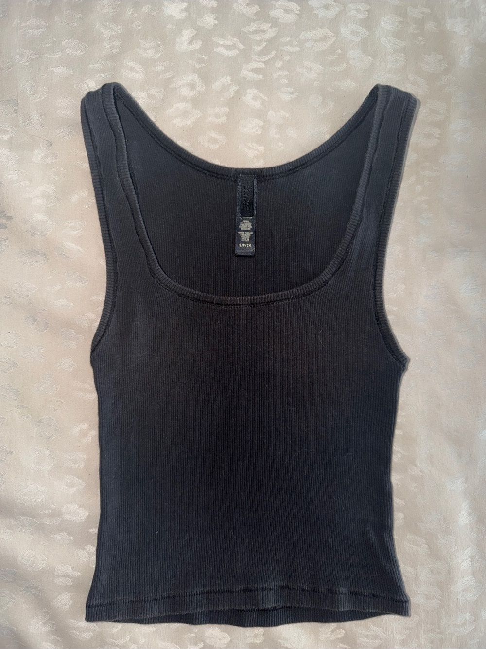 Skims Cotton Rib Tank Black- Size Small - Picture 3 of 3